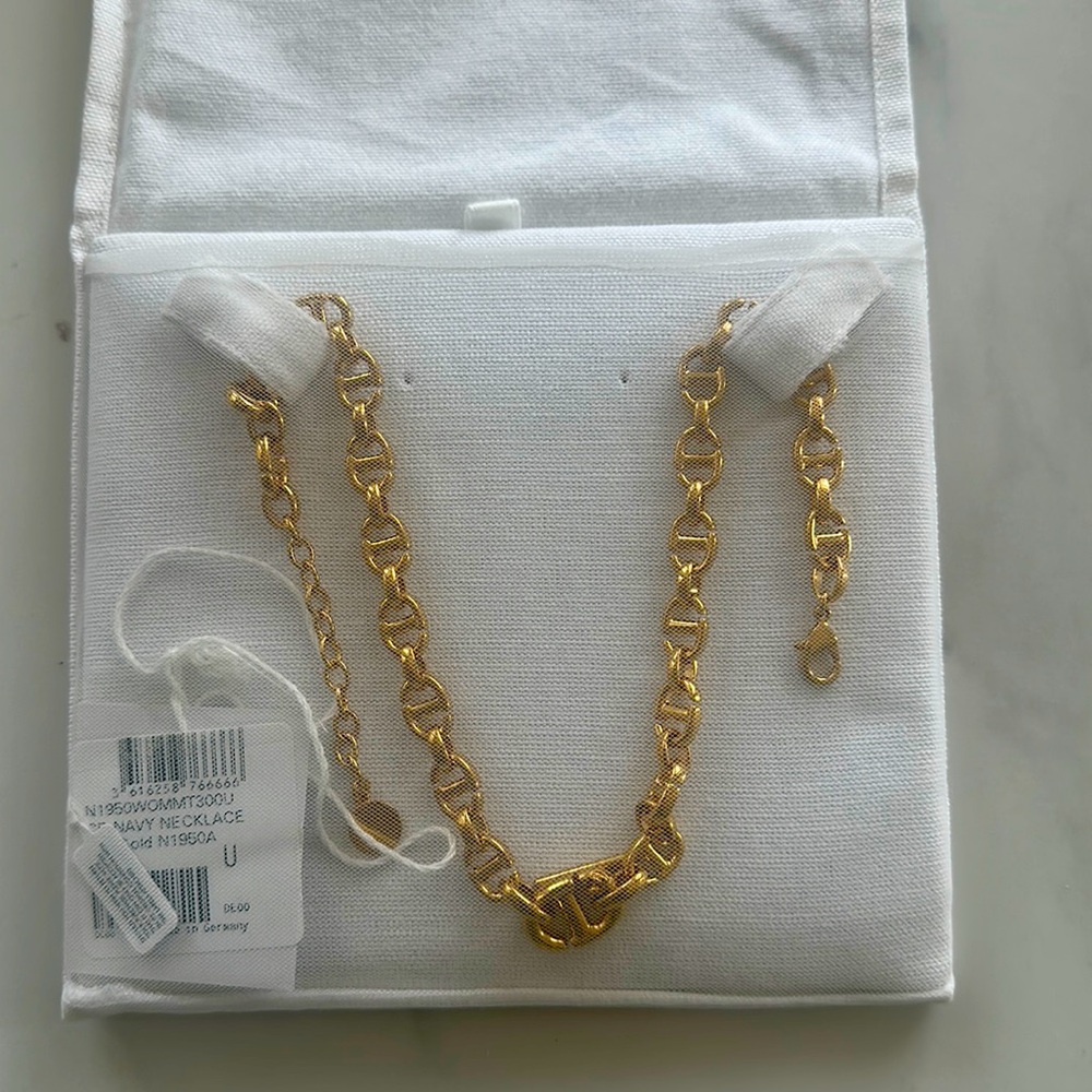 CD NAVY NECKLACE GOLD-FINISH METAL